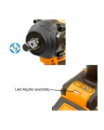 Μπουλονόκλειδο Κρουστικό Μπαταρίας 42V Li-Ion 600-750Nm CIWLI42602E Ingco - Image 5